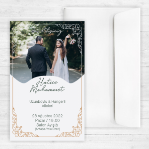 Fotoğraflı Beyaz Davetiye 20359