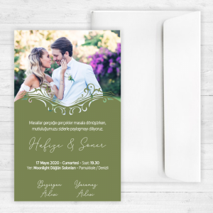 Fotoğraflı Yeşil Davetiye 20358