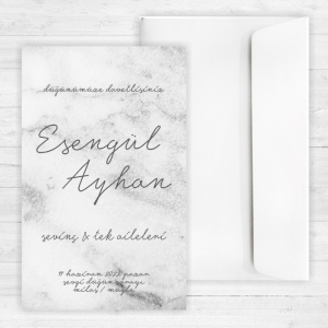 Gri Mermer Desenli Davetiye 20349