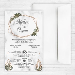 Çelenkli Düğün Davetiyesi 20340