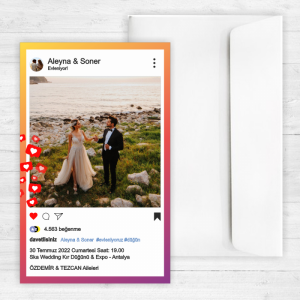 Instagram Tasarımlı Düğün Davetiyesi 20339