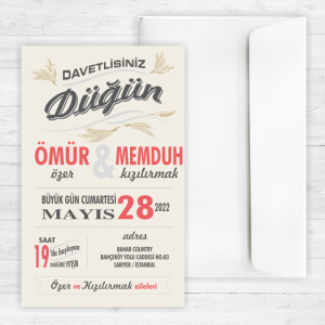 Nostaljik Düğün Davetiyesi 20338