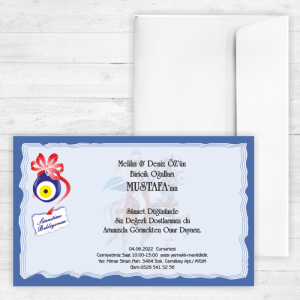 Açık Mavi Sünnet Davetiyesi