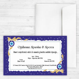 Nazar Boncuklu Sünnet Davetiyesi