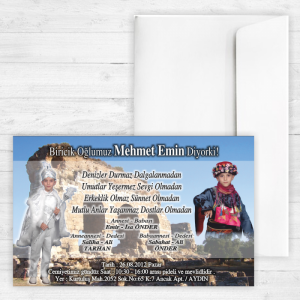 Tarihi Eser Manzaralı Sünnet Davetiyesi