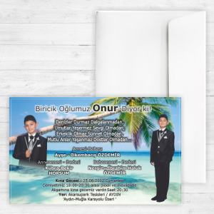 Fotoğraflı Manzaralı Sünnet Davetiyesi