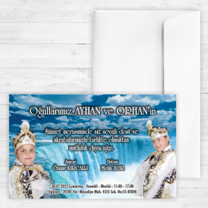 Şelale Manzaralı Sünnet Davetiyesi