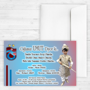 Fotoğraflı Trabzonsporlu Sünnet Davetiyesi