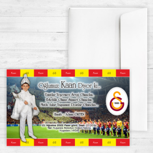 Fotoğraflı Galatasaraylı Sünnet Davetiyesi