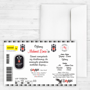 Beşiktaş Biletli Sünnet Davetiyesi
