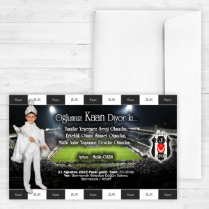 Fotoğraflı Beşiktaşlı Sünnet Davetiyesi
