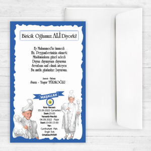 Fotoğraflı Sade Sünnet Davetiyesi