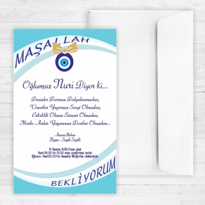 Açık Mavi Sünnet Davetiyesi