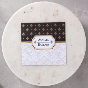 Siyah Beyaz Desenli Katlamalı Davetiye