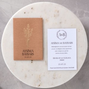 KRAFT ZARFA YALDIZ SÜSLEMELİ DAVETİYE