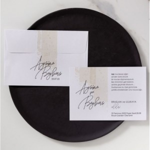 ZARFI İSİM BASKILI SADE DAVETİYE