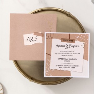 KARE TEN RENGİ MODERN DAVETİYE