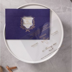 ZARFI MOR YALDIZ SÜSLEMELİ ASETAT DAVETİYE