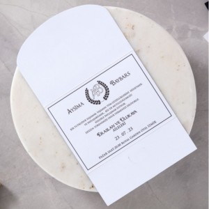 DIŞI GRİ GÜMÜŞ ETİKETLİ DAVETİYE