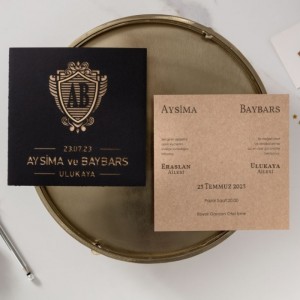 ZARFI SİYAH LAZER KESİMLİ DAVETİYE