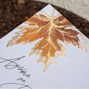ÇINAR YAPRAKLI ZARFA BASKILI DAVETİYE