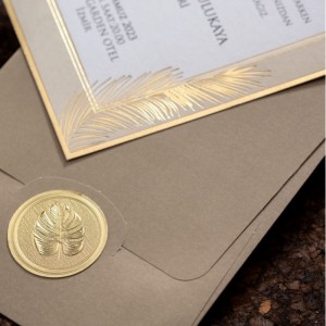 BAKIR RENGİ ETİKETLİ ŞIK DAVETİYE