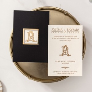 SİYAH ZARFI PENCERELİ SADE DAVETİYE