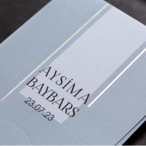 SADE YALDIZ ÇİZGİLİ GRİ DAVETİYE