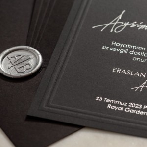 ZARF İÇİ SİYAH MÜHÜRLÜ DAVETİYE