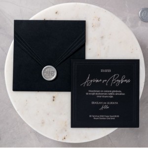 ZARF İÇİ SİYAH MÜHÜRLÜ DAVETİYE