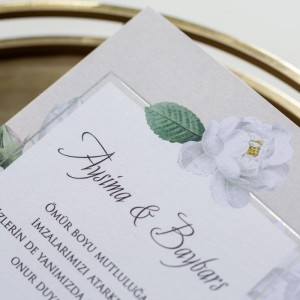 ZARFI İÇİ KOMBİN ÇİÇEKLİ DAVETİYE