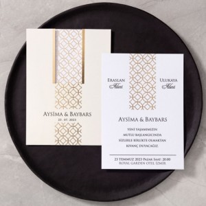 ZARFI İÇİ KOMBİN DESENLİ DAVETİYE