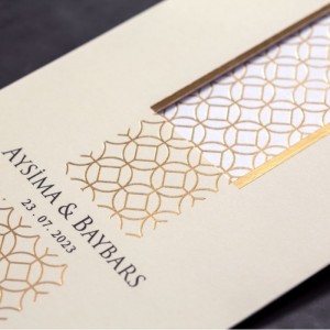 ZARFI İÇİ KOMBİN DESENLİ DAVETİYE