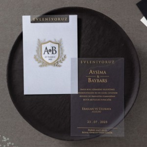 BEYAZ PENCERELİ ZARFLI ASETAT DAVETİYE