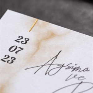 ZARFI İÇİ KAHVERENGİ DESENLİ DAVETİYE