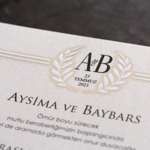 SADE DOKULU KAĞITTAN KARE DAVETİYE