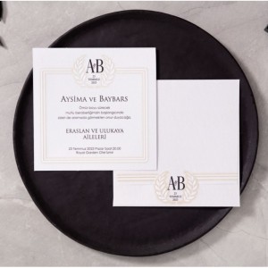 SADE DOKULU KAĞITTAN KARE DAVETİYE