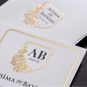 KREM SADE YALDIZ SÜSLEMELİ DAVETİYE