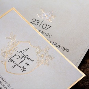 ZARFI İÇİ YALDIZ SÜSLEMELİ DAVETİYE