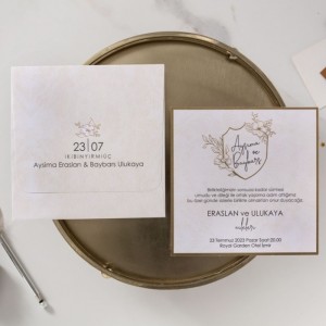 ZARFI İÇİ YALDIZ SÜSLEMELİ DAVETİYE