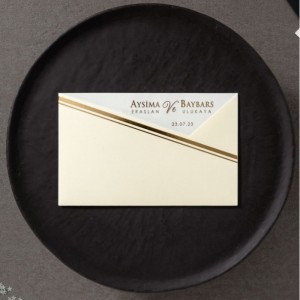 İÇİ ASETAT KREM ZARFLI DAVETİYE