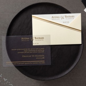 İÇİ ASETAT KREM ZARFLI DAVETİYE