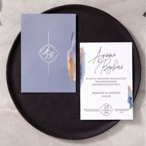 GRİ ZARFLI MODERN TASARIMLI DAVETİYE