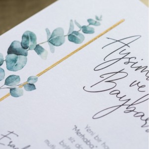 OKALİPTUS YAPRAKLI SADE DAVETİYE