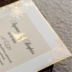 Gelin Damat Figürlü Şık Davetiye