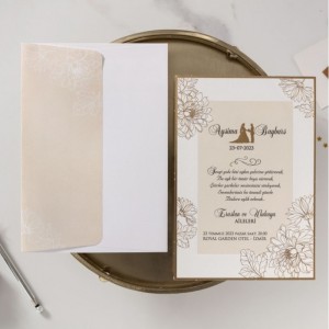 Gelin Damat Figürlü Şık Davetiye