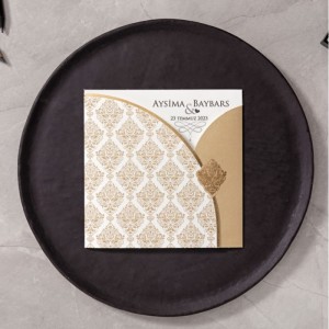 Barok Desenli Özel Kesim Davetiye