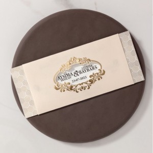 Krem Yatay Pencereli Zarflı Davetiye