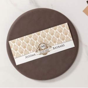 Barok Desenli Katlamalı Davetiye