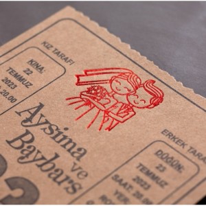 Kraft Kağıda Takvimli Zarflı Davetiye